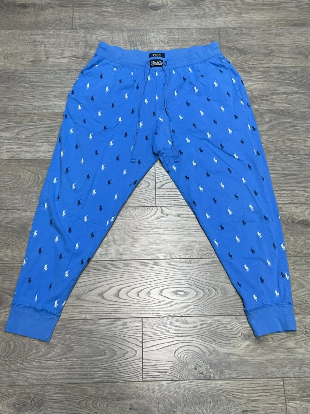 Polo Ralph Lauren All Over Pony Print Sleepwear Joggers Pants Blue L